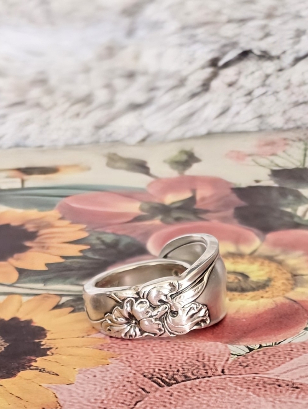 SPOON RING FROM A 1953 ORCHID PATTERN SPOON